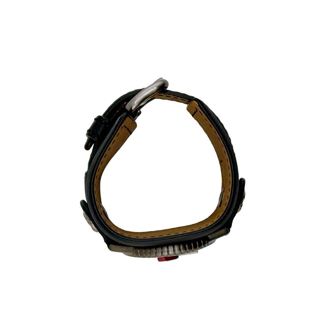 ★プラダ レザー 時計モチーフ ブレスレット バングル ブラック レザー★