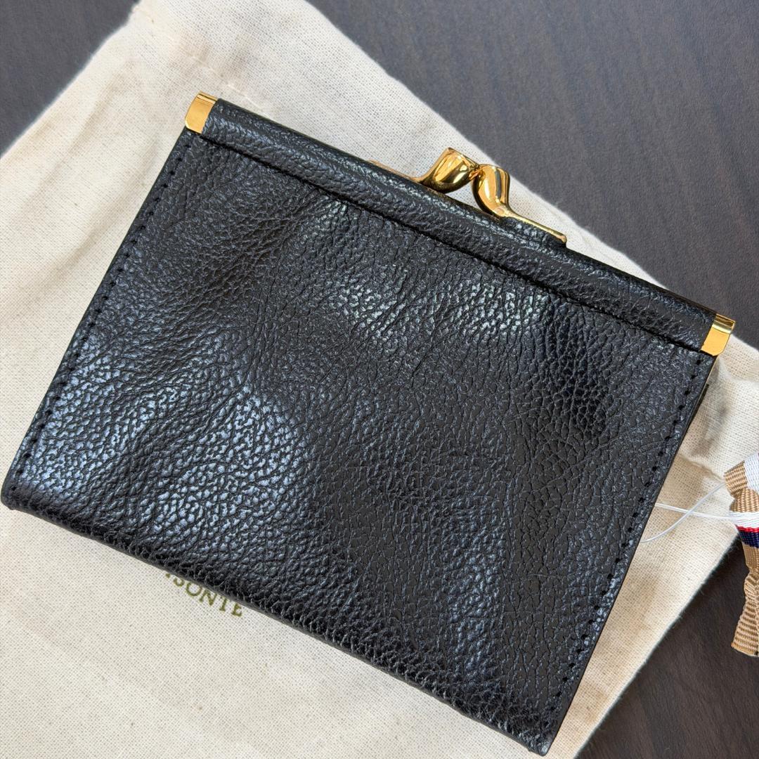 【新品未使用】イルビゾンテ 二つ折り がま口 財布 黒 ブラック