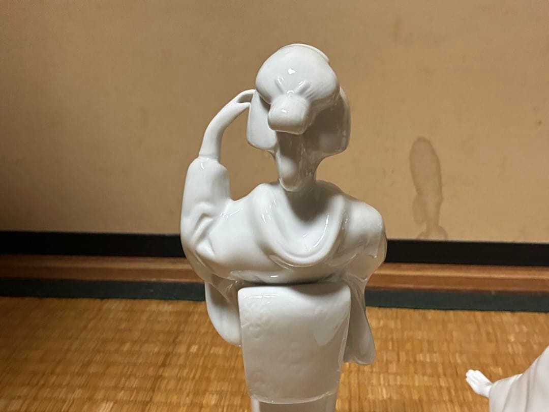 白磁 琴引き 和装 乙女 女人像 揃い 三体まとめて 時代物