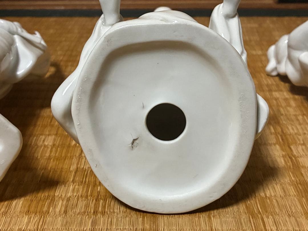 白磁 琴引き 和装 乙女 女人像 揃い 三体まとめて 時代物