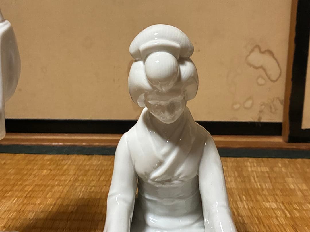 白磁 琴引き 和装 乙女 女人像 揃い 三体まとめて 時代物
