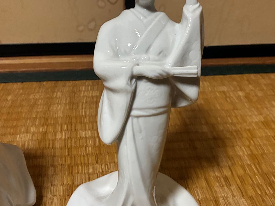 白磁 琴引き 和装 乙女 女人像 揃い 三体まとめて 時代物
