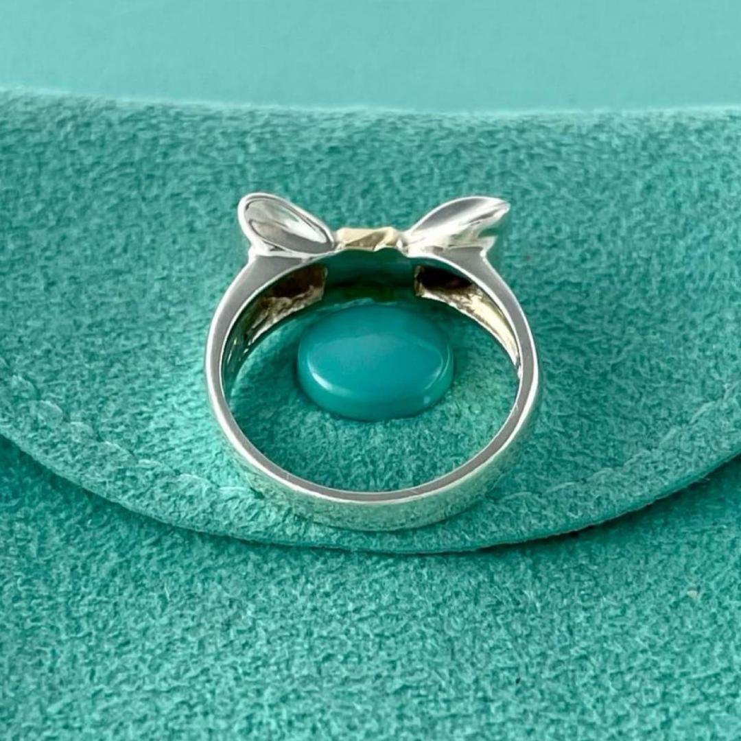 ティファニー 10号 リボン ボウ リング 925 750 コンビ P18fe