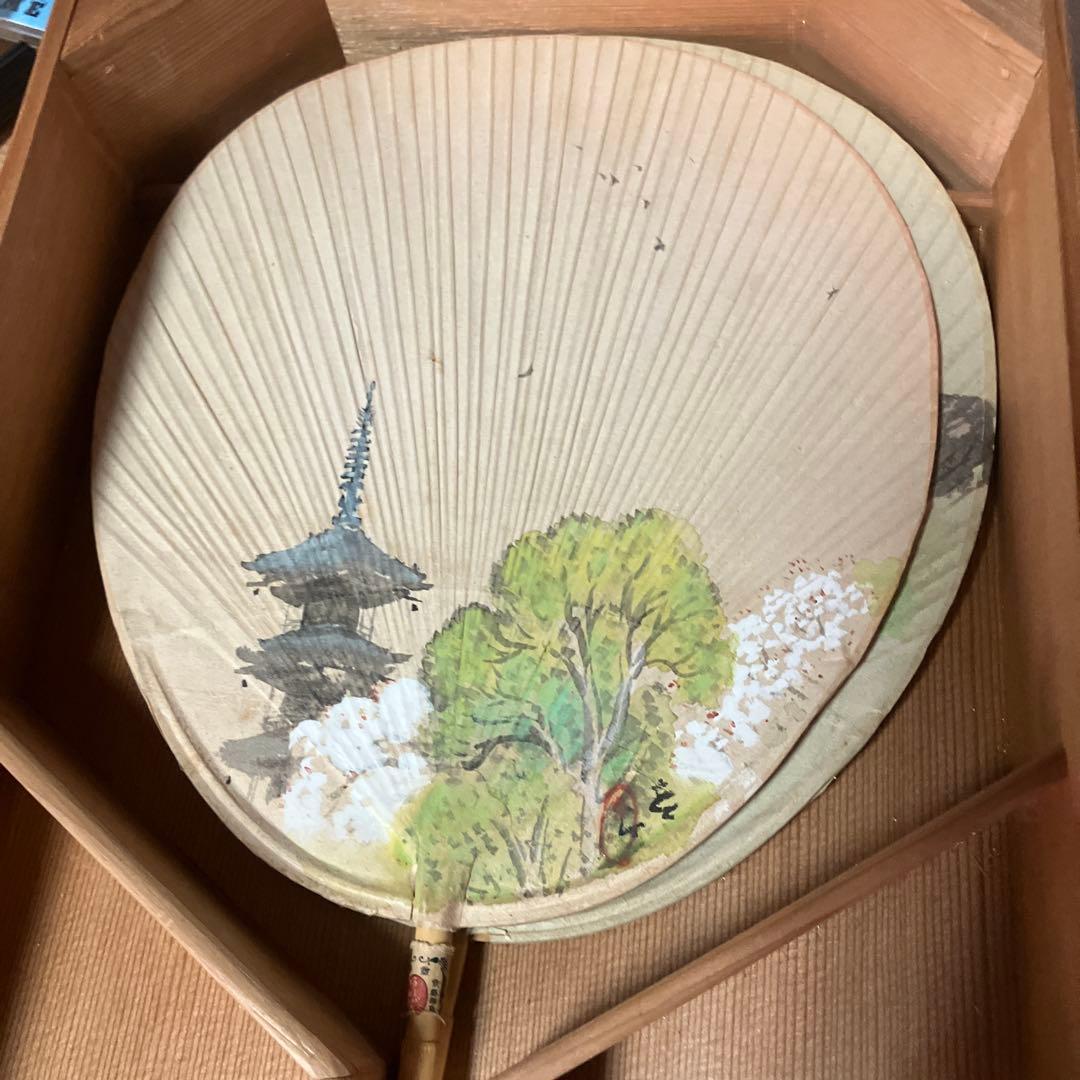山元春汀　団扇　5本　四季山水画