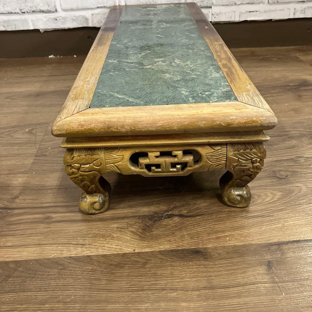 A-1 古道具 花台 飾り台 天然石 大理石 アンティーク 盆栽台 木彫り