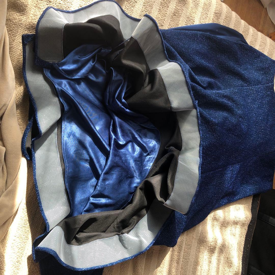 jean maclean 高級ロングドレス　ワンショルダー　ロイヤルブルー　ラメ