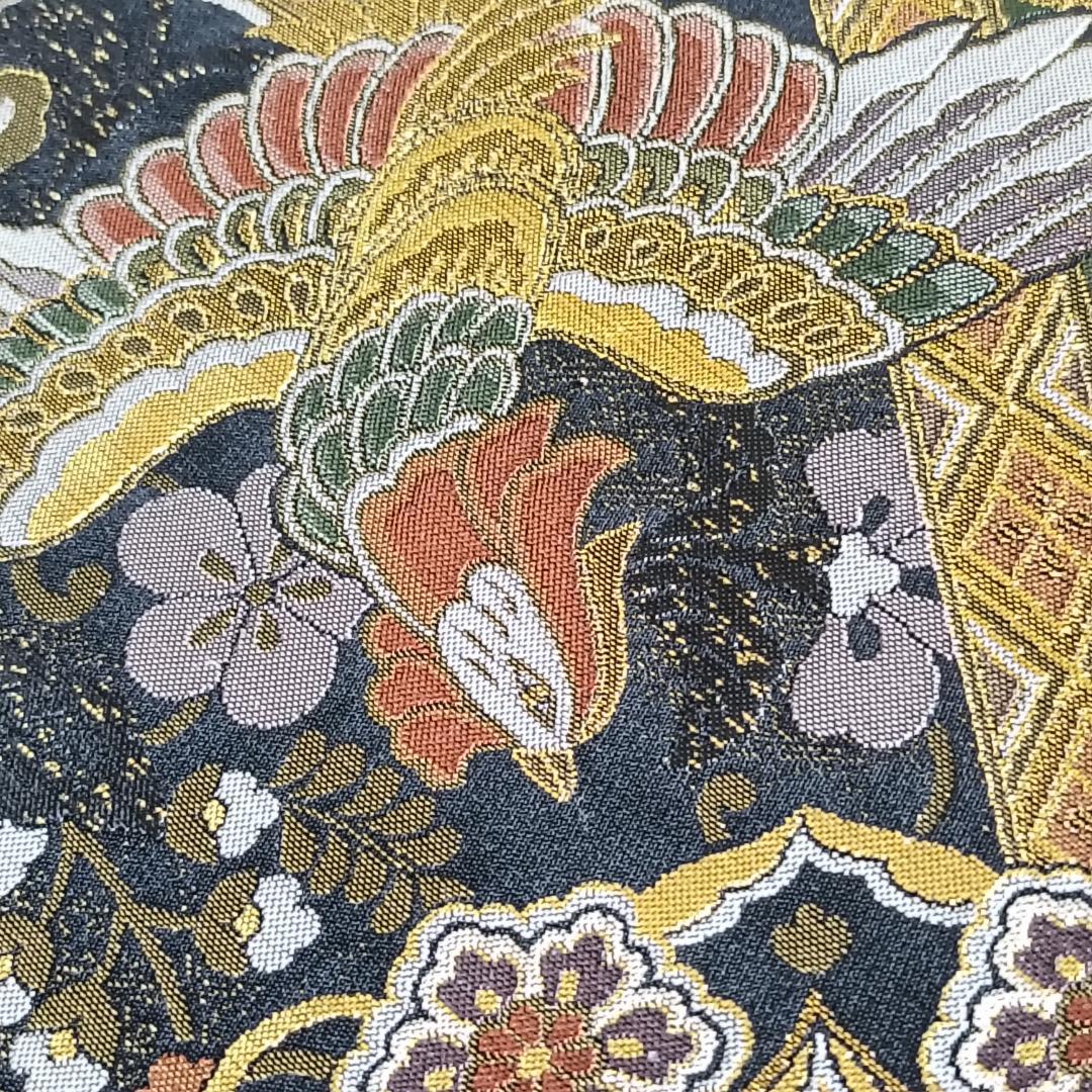 ◆1016◆全通柄　袋帯　本金箔超極細織錦　唐渡花鳥全通　西陣織　正絹　着物帯