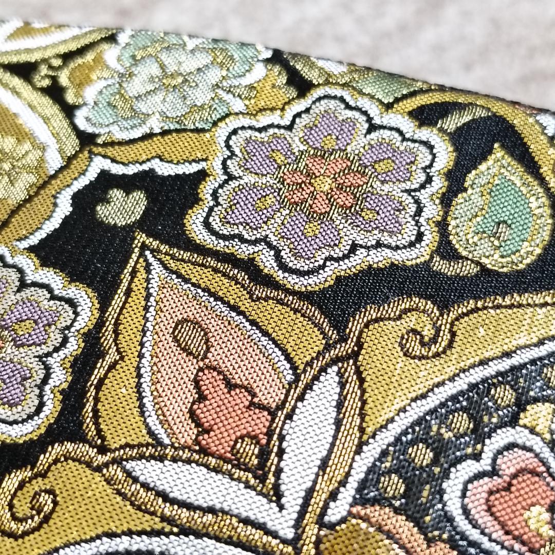 ◆1016◆全通柄　袋帯　本金箔超極細織錦　唐渡花鳥全通　西陣織　正絹　着物帯