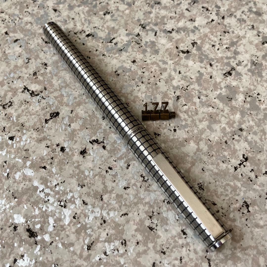 #177 オーバーホール済み 万年筆 PLATINUM 蝕刻 14k WG