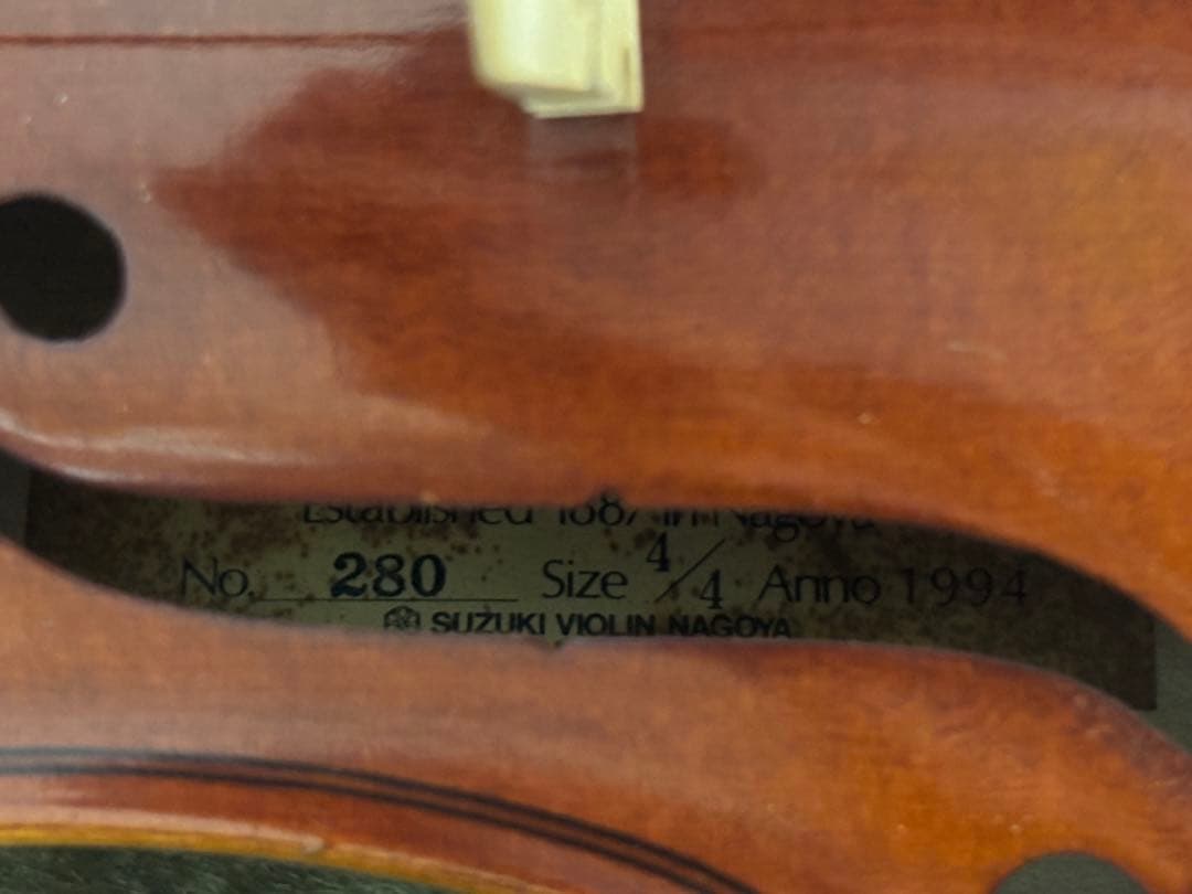 【大人気】SUZUKI No.280 4/4 バイオリン 弦楽器 1994