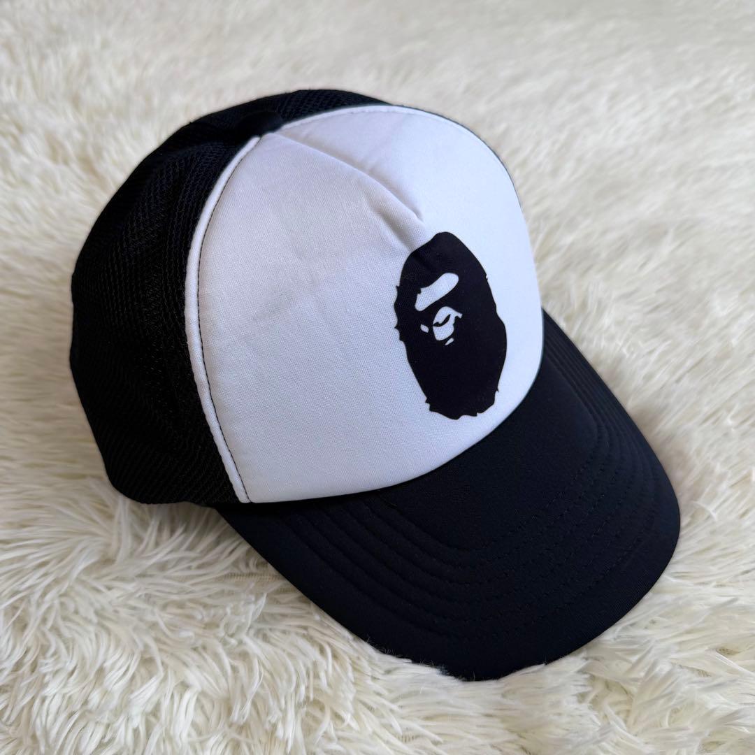 レア A BATHING APE ベースボールキャップ 猿 ロゴ NIGO