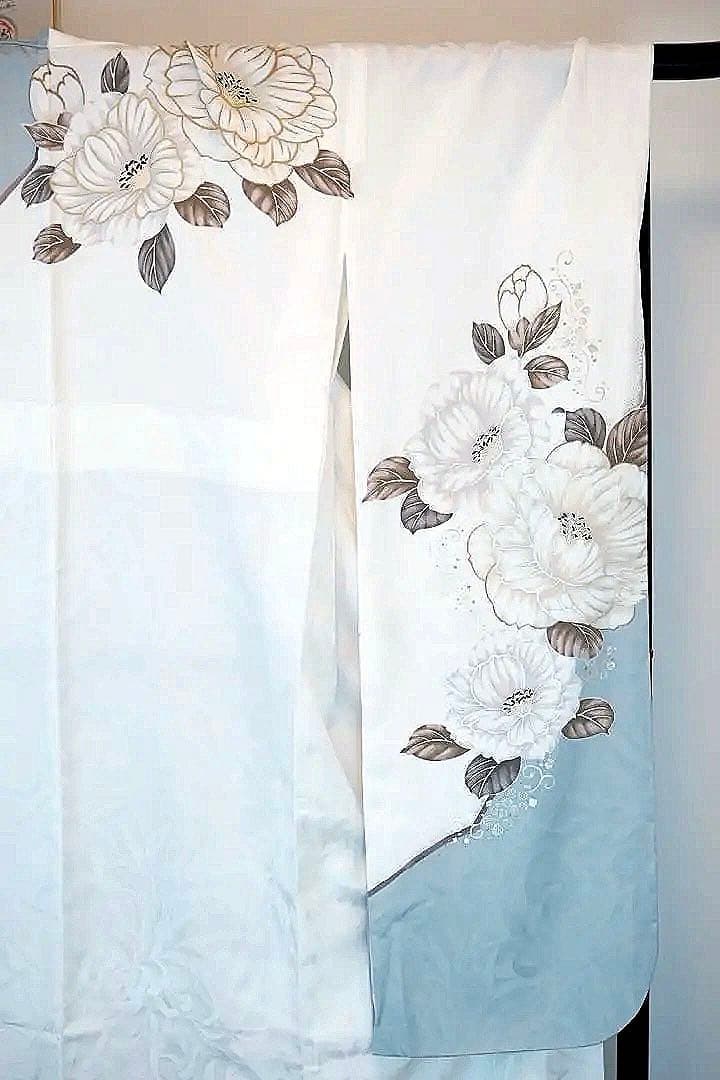 ＊新品＊豪華振袖刺繍水色牡丹成人式フォーマル身丈162裄66前襟24.5后襟30