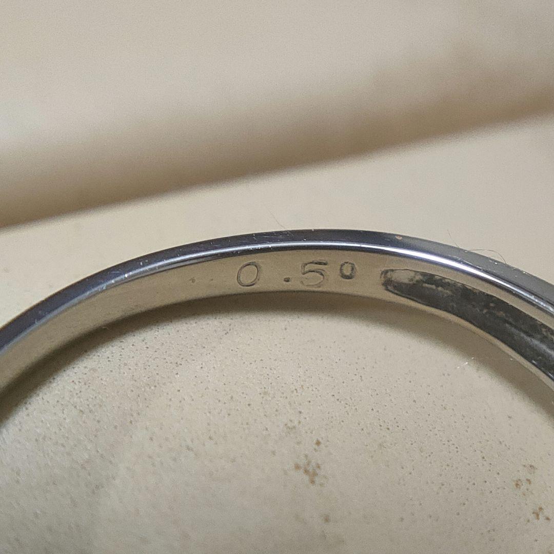 pt900 0.50ct エタニティリング ダイヤモンド ハーフエタニティ 8号