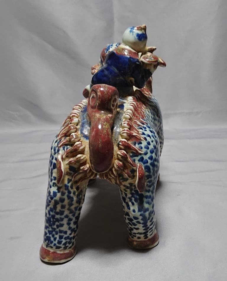 コレクター収集品　清時代　青花釉里紅麒麟送子