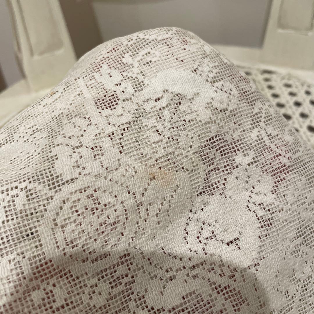 フランスアンティーク　天使　レースクッションカバー