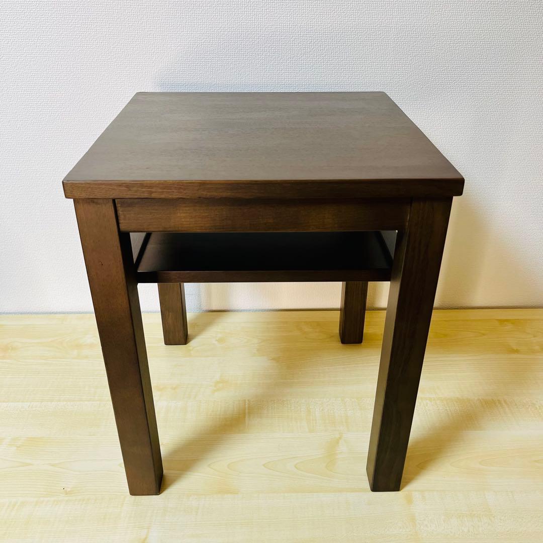 廃盤 無印 MUJI タモ材 サイドテーブルベンチ ナイトテーブル ブラウン
