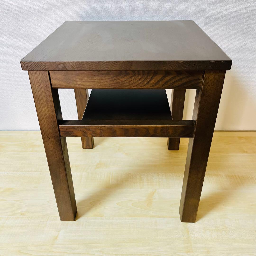 廃盤 無印 MUJI タモ材 サイドテーブルベンチ ナイトテーブル ブラウン