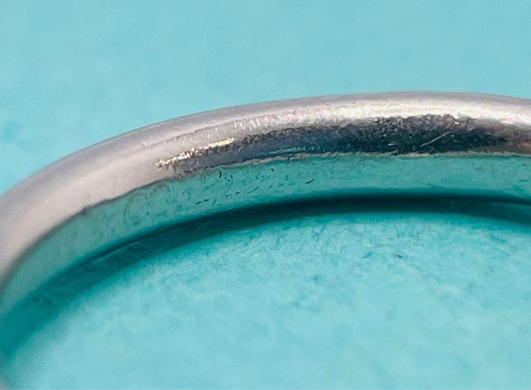 c664 ティファニー　カーブド　バンド　ダイヤ　9P プラチナ　リング　約5号