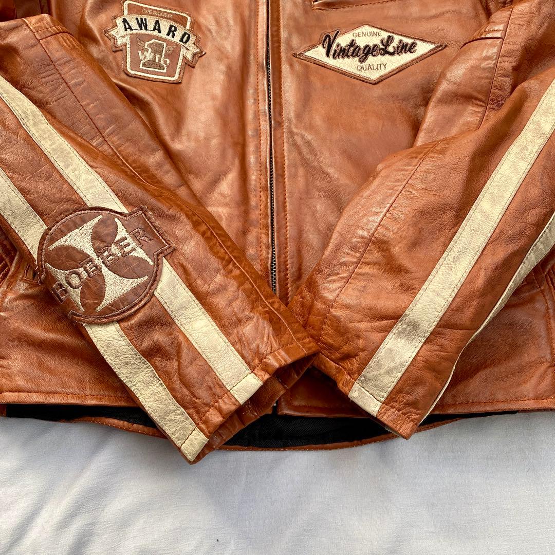 【美品】　DEGNER ライダースジャケット　ラムレザー　羊革　ヴィンテージ加工