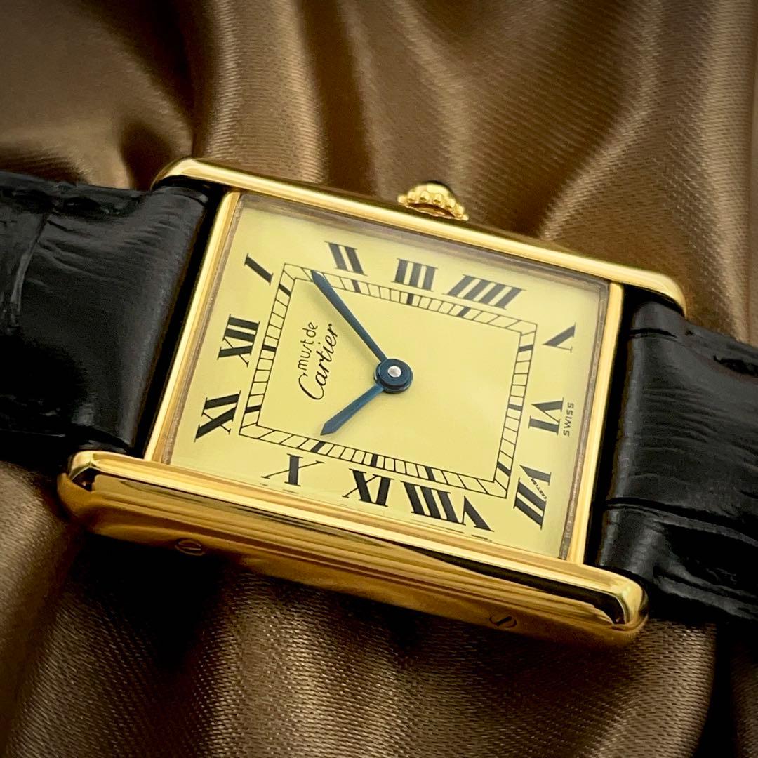 T198 カルティエ ヴェルメイユ マストタンクLM アイボリー文字盤 クォーツ