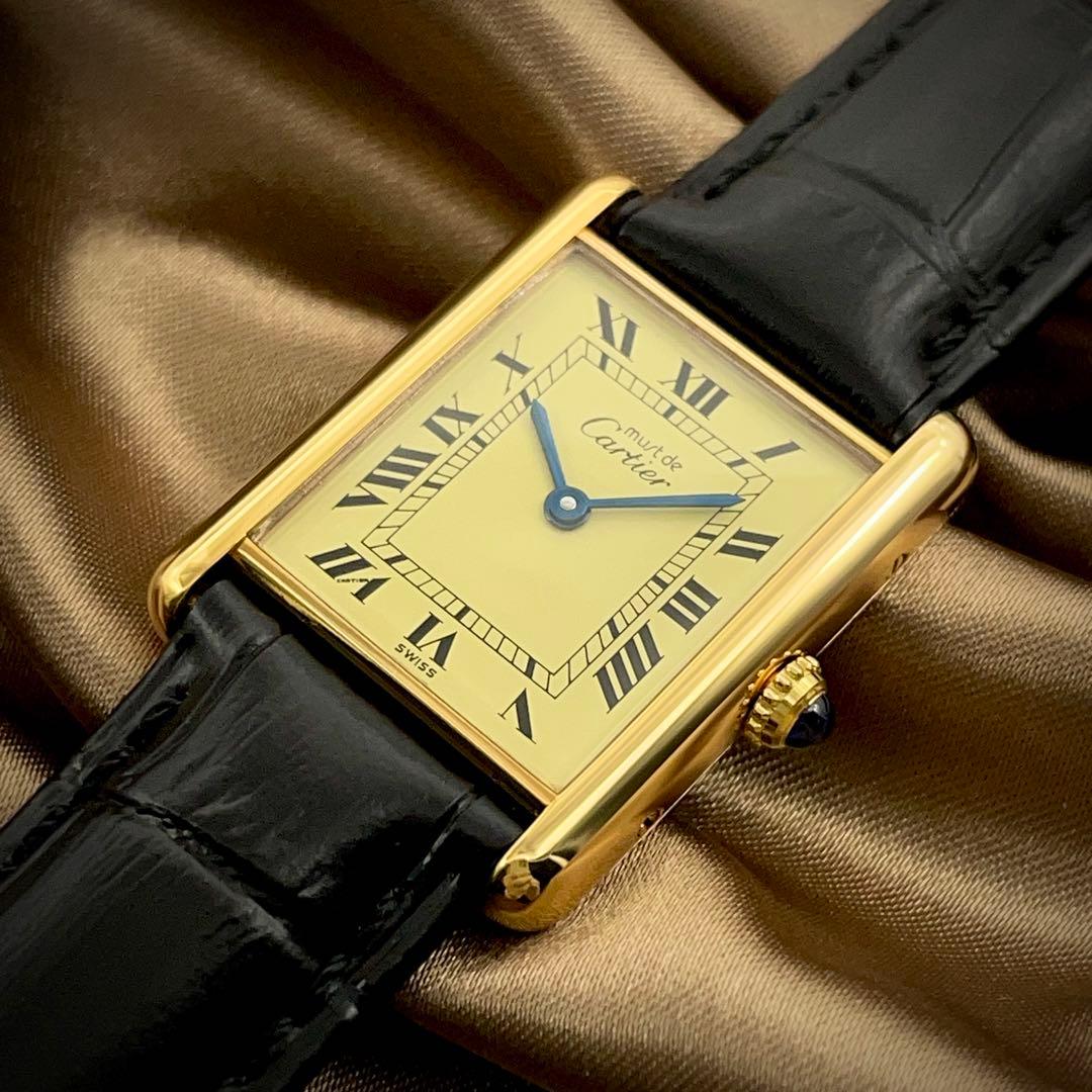 T198 カルティエ ヴェルメイユ マストタンクLM アイボリー文字盤 クォーツ