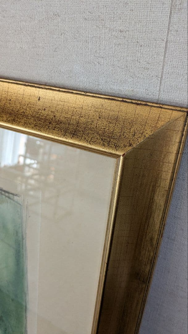 新道繁 リトグラフ 松 ガラス入り 額つき 【自宅保管品】