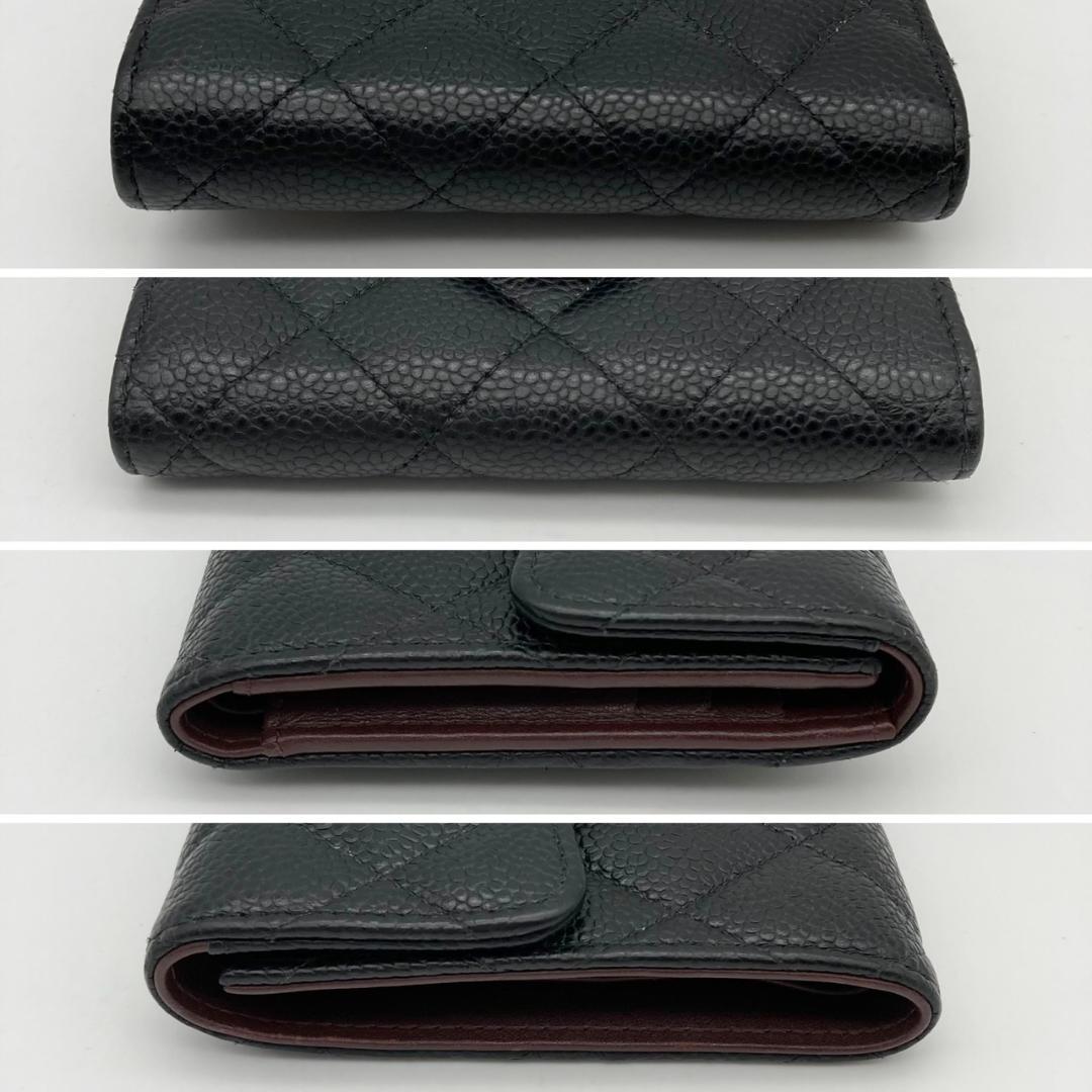 シャネル　クラシック　マトラッセ　三つ折り財布　キャビアスキン　670
