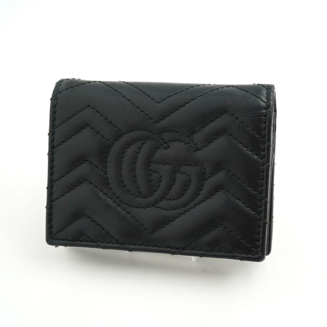 ✨極上美品✨　GUCCI 二つ折り　ダブルG マーモント　キルティング　黒