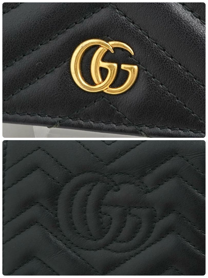 ✨極上美品✨　GUCCI 二つ折り　ダブルG マーモント　キルティング　黒