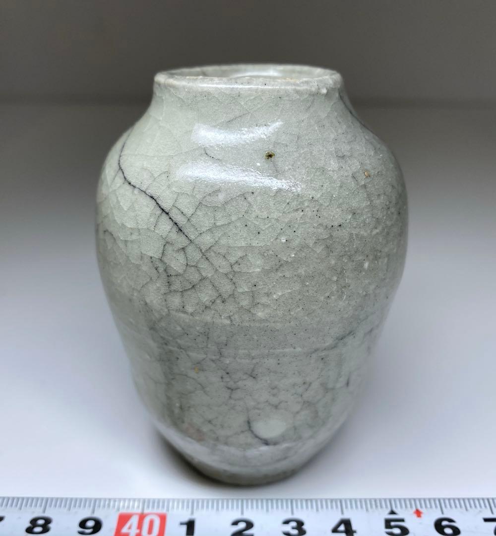 中国清時代　哥窯ひび焼小壺　高さ8.3㎝　東Y7-0324☆2F