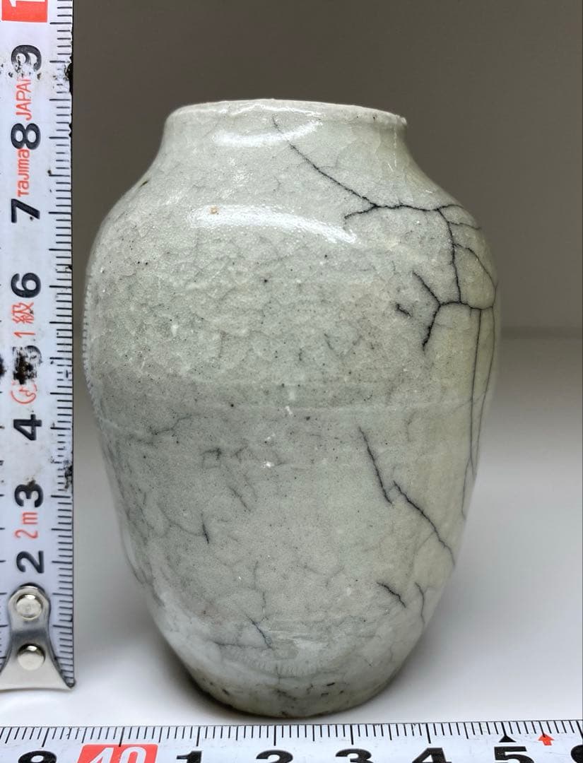 中国清時代　哥窯ひび焼小壺　高さ8.3㎝　東Y7-0324☆2F