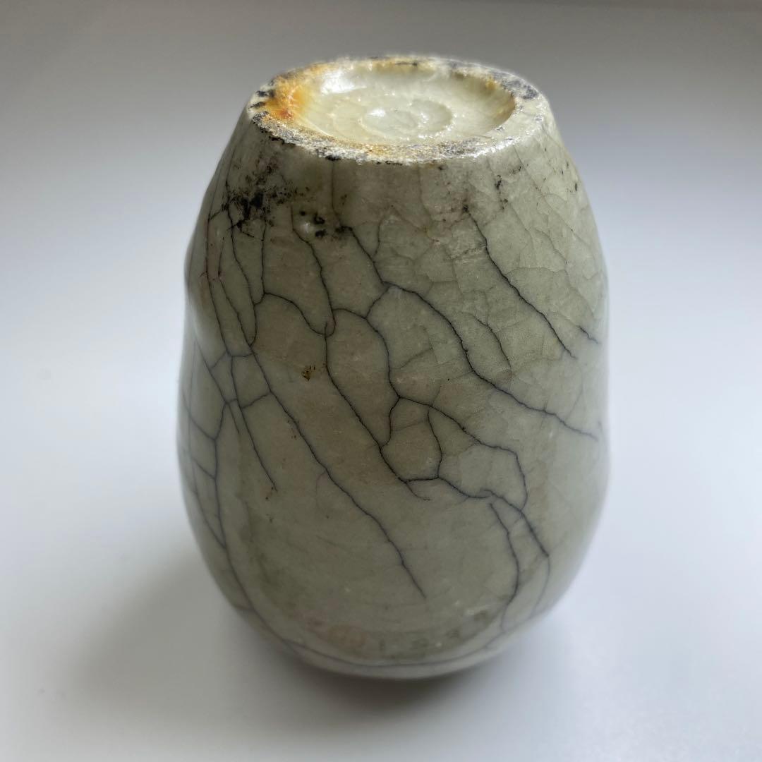 中国清時代　哥窯ひび焼小壺　高さ8.3㎝　東Y7-0324☆2F
