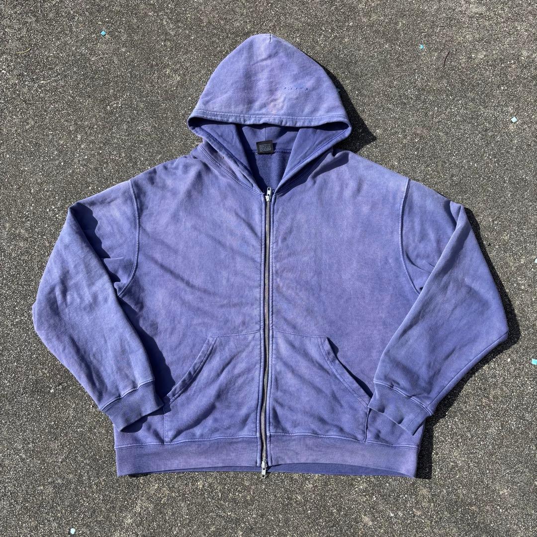 ナス紺 フェード 90s 00s vintage ダブルジップパーカー ボロ