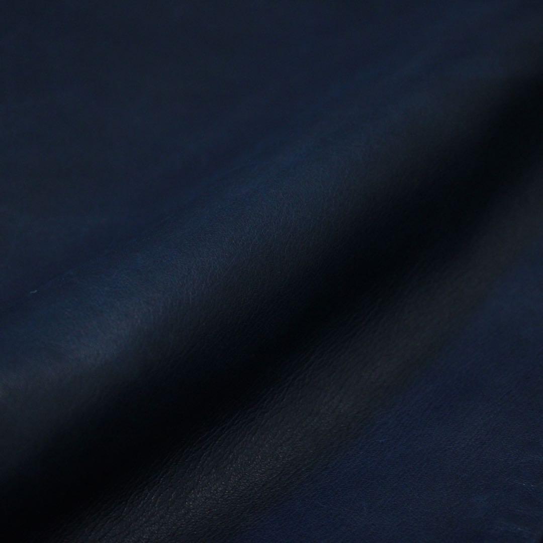 希少カラー ラウンジリザード シングルライダースジャケット 3 L ネイビー 紺