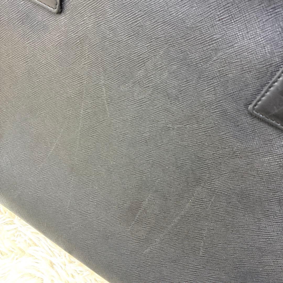 バーバリー サフィアーノレザー ノバチェック ビジネスバッグ ブラック 黒 A4