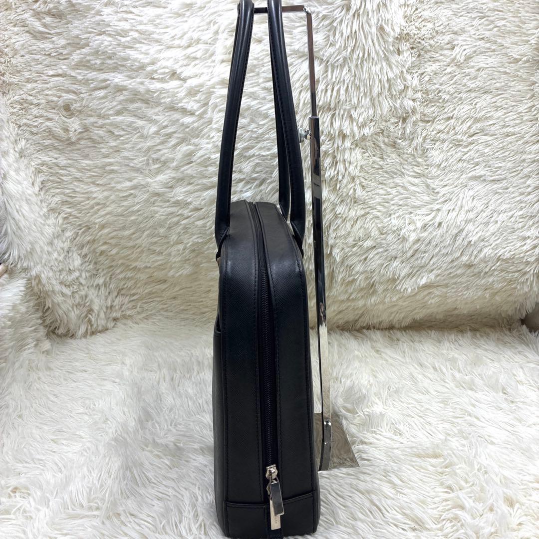 バーバリー サフィアーノレザー ノバチェック ビジネスバッグ ブラック 黒 A4