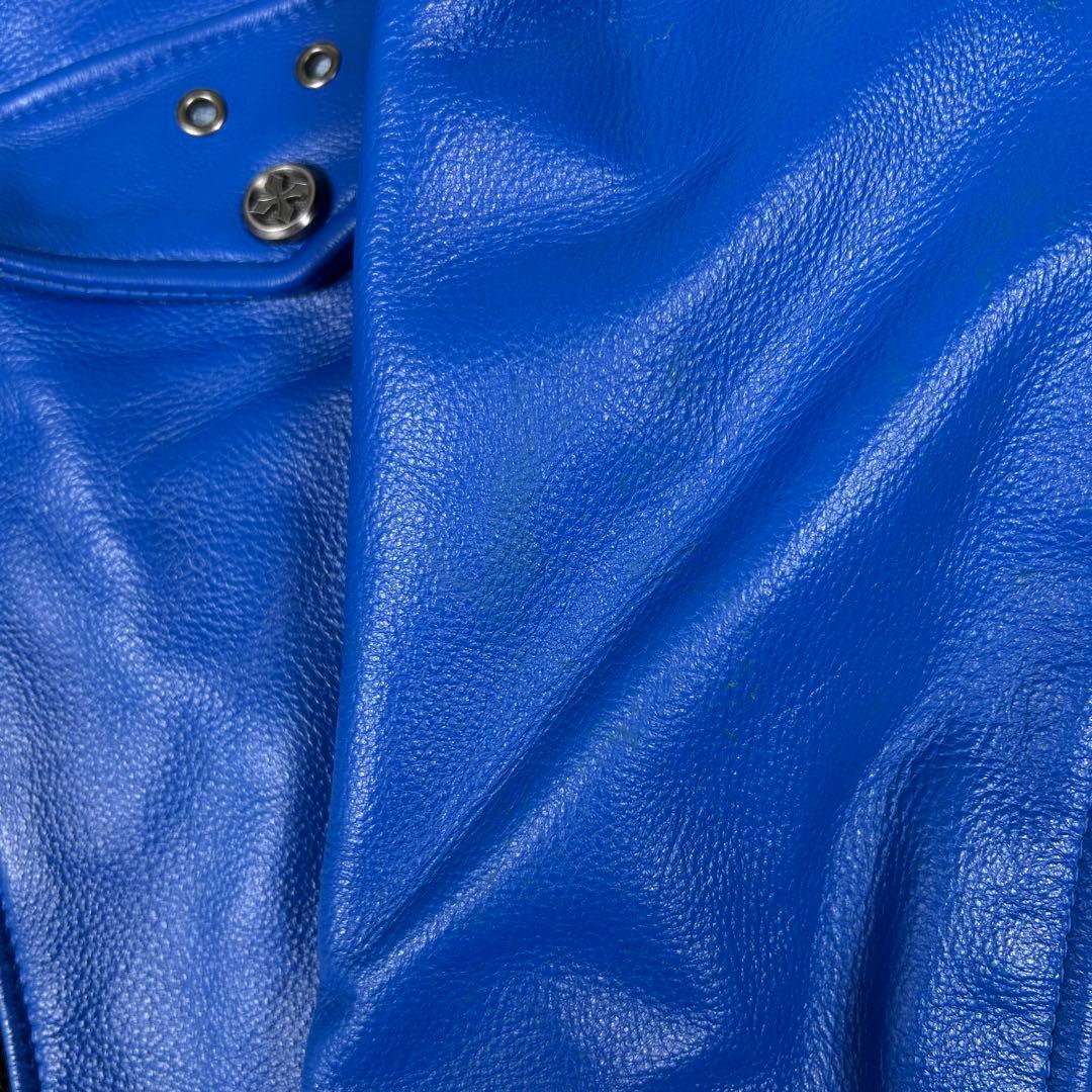 極希少☆FORTIME 牛革 シングルライダースジャケット レザー チェック