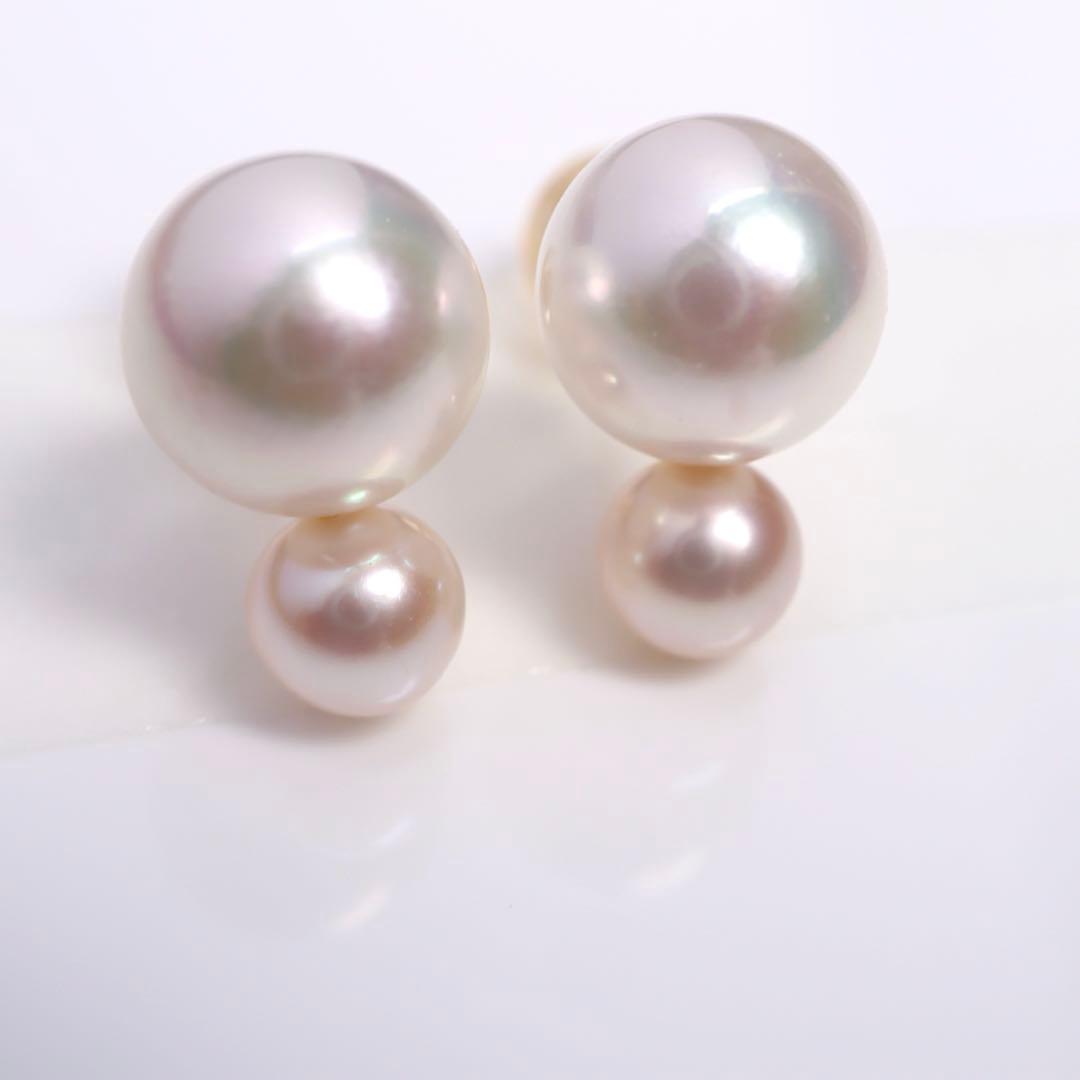 あこや真珠 ピアス あこやパール ピアス ダブルパールピアス アコヤパール