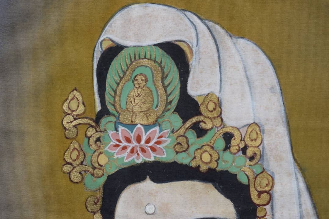 【真作】雲山/龍頭観音図/掛軸☆宝船☆Y-436　JM