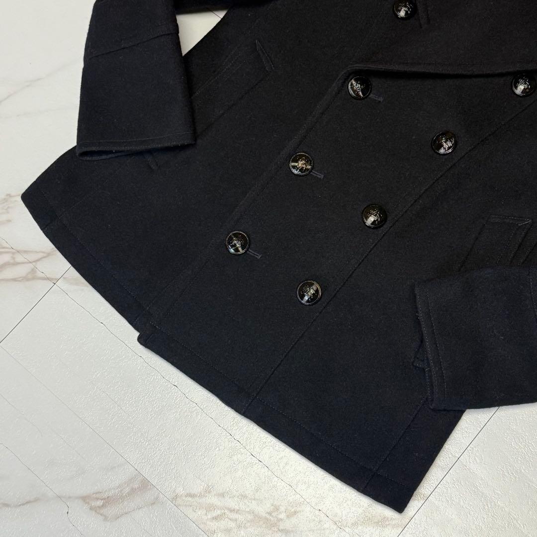 【極美品/L】バーバリーブラックレーベル ピーコート ノバチェック 黒