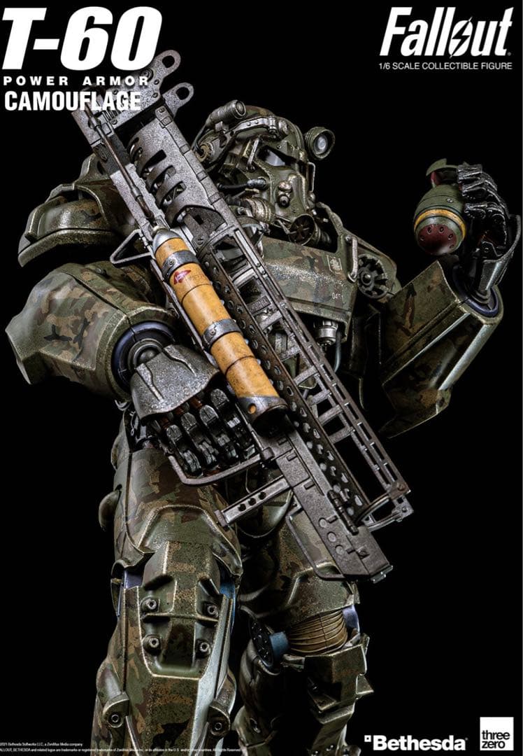 Threezero フォールアウト T-60 迷彩 パワーアーマー フィギュア
