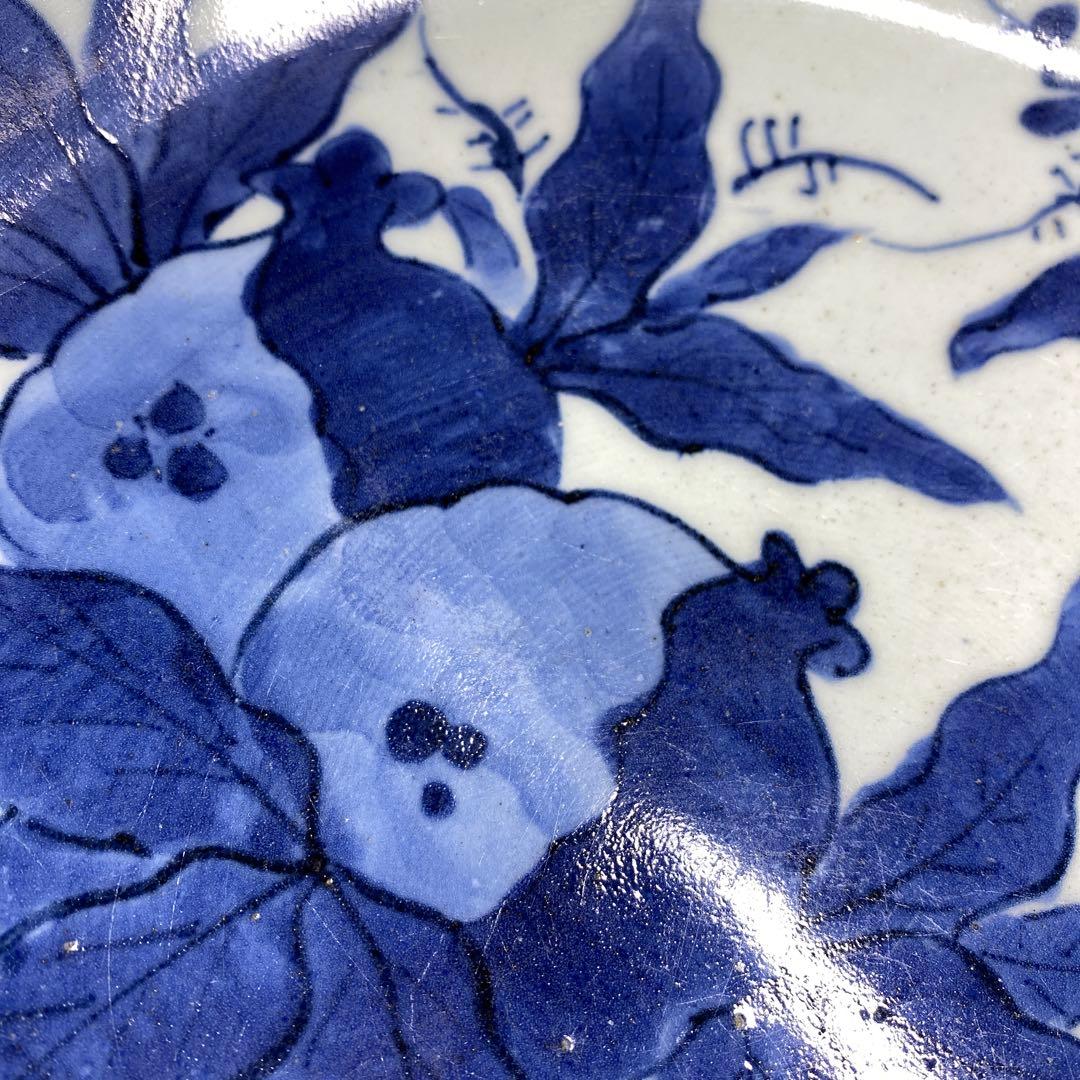 江戸中期　古伊万里　染付大皿　直径27.4㎝　東Y7-0122☆2Fタトヒサ