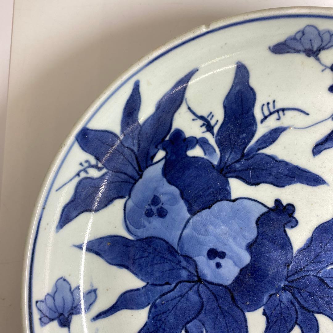 江戸中期　古伊万里　染付大皿　直径27.4㎝　東Y7-0122☆2Fタトヒサ