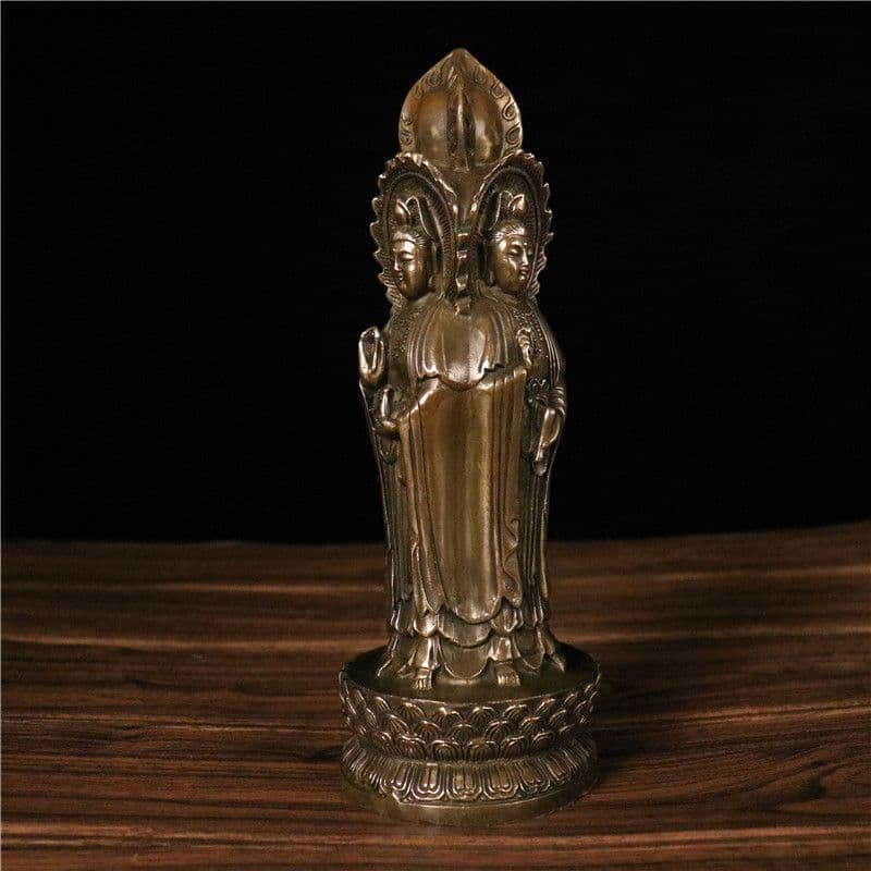 仏像 三面観音 仏堂供養観音三聖仏像 鎮宅 辟邪 開運 風水 招財 工芸品 置物