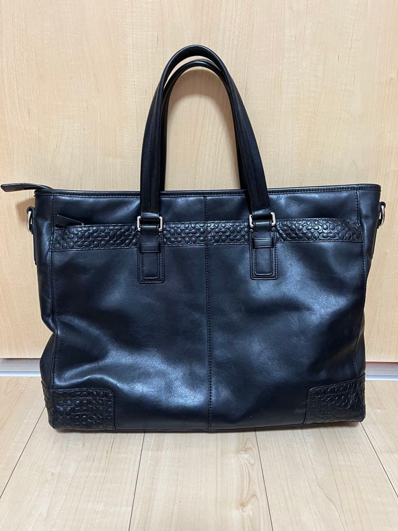 COACHブラックレザー ビジネスバッグ　2way