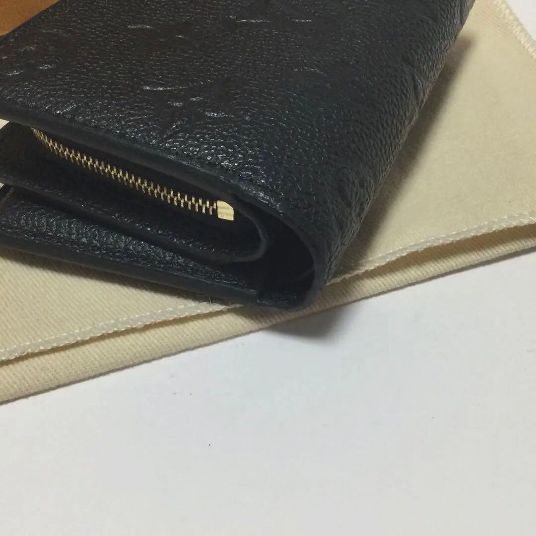 美品★ルイヴィトン　ポルトフォイユ　クレア　アンプラント　黒　二つ折り財布