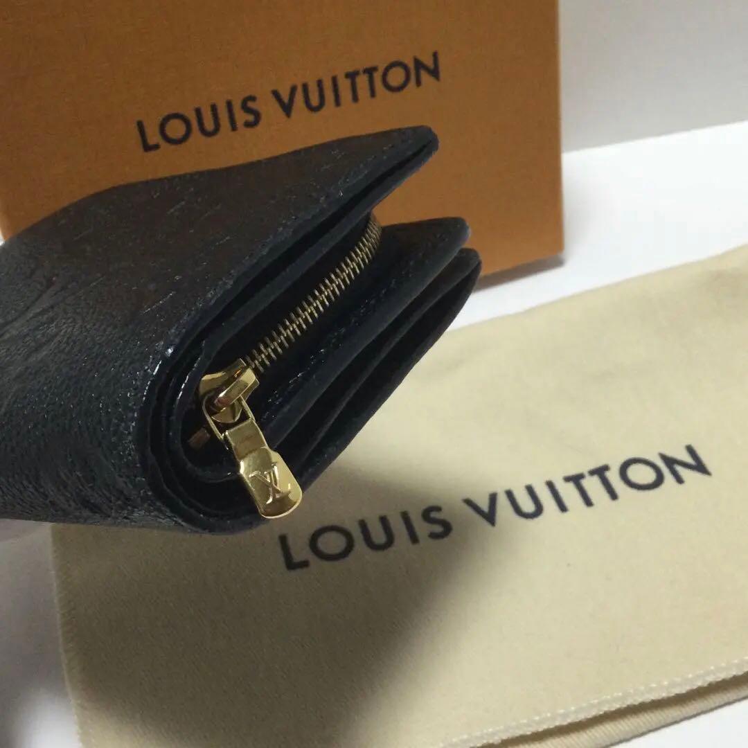 美品★ルイヴィトン　ポルトフォイユ　クレア　アンプラント　黒　二つ折り財布