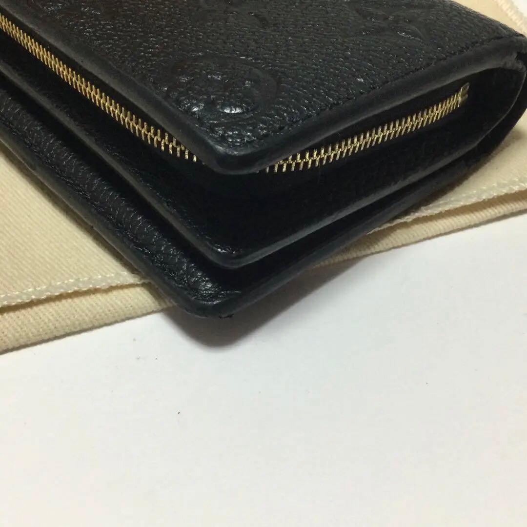 美品★ルイヴィトン　ポルトフォイユ　クレア　アンプラント　黒　二つ折り財布