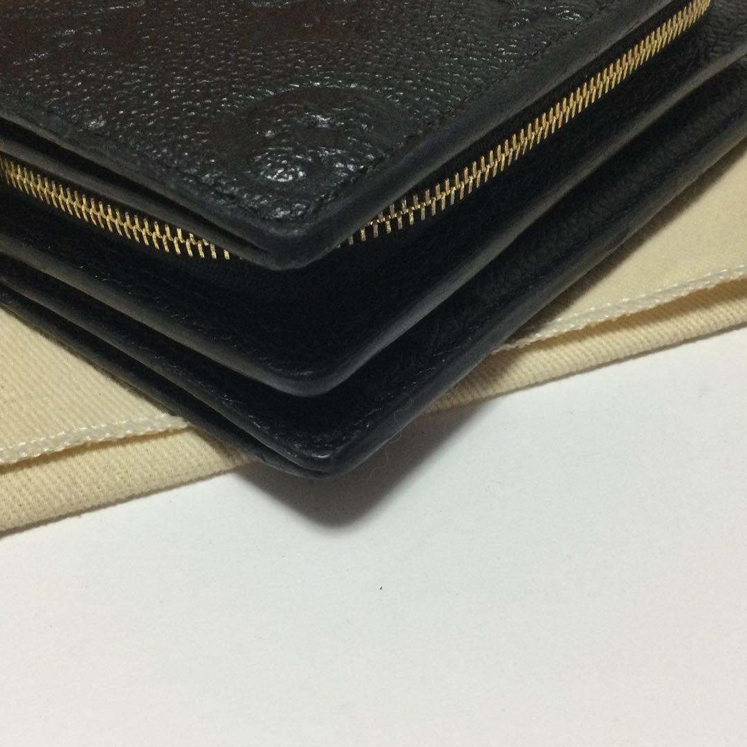 美品★ルイヴィトン　ポルトフォイユ　クレア　アンプラント　黒　二つ折り財布
