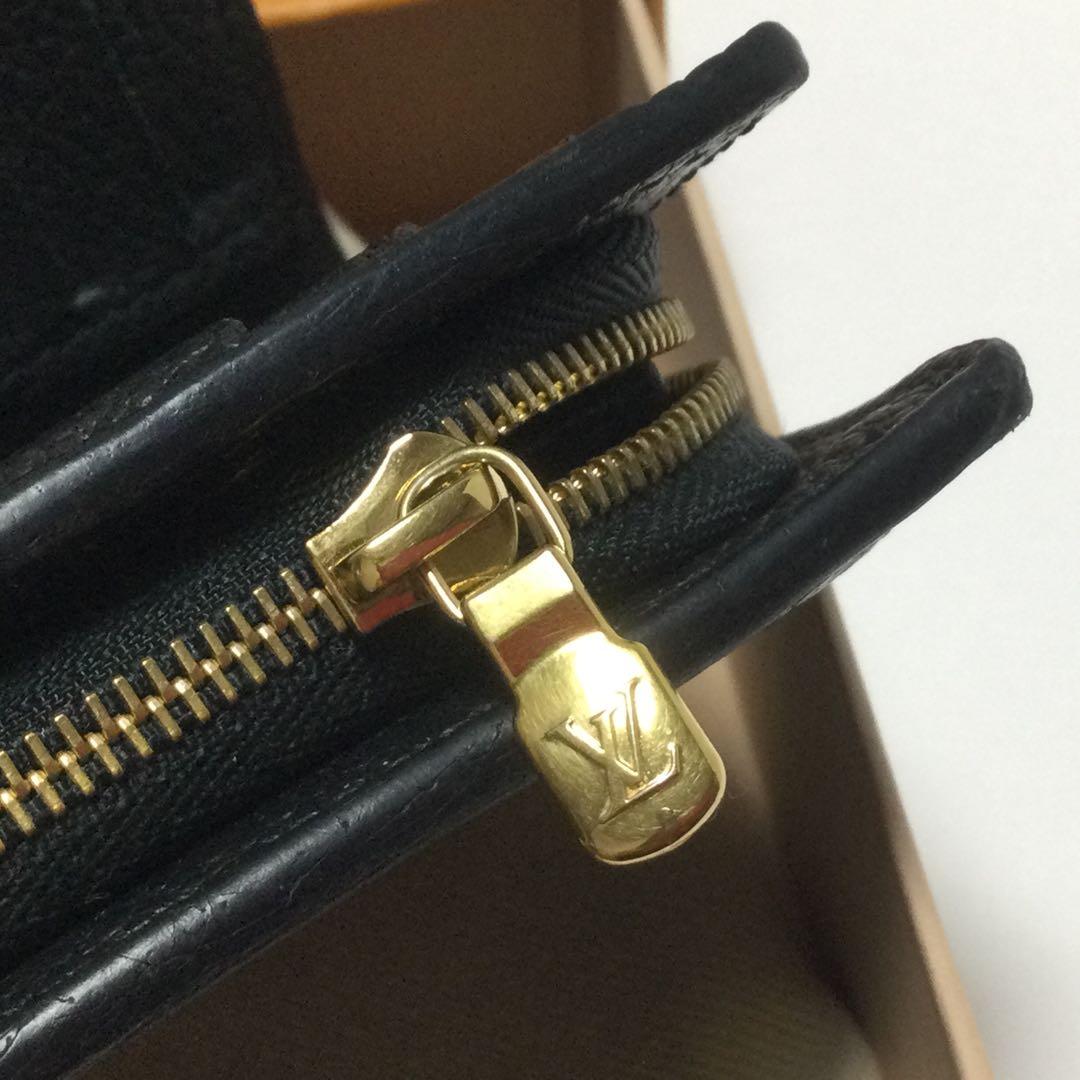 美品★ルイヴィトン　ポルトフォイユ　クレア　アンプラント　黒　二つ折り財布